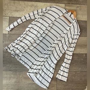 Boutique Striped Open Cardigan